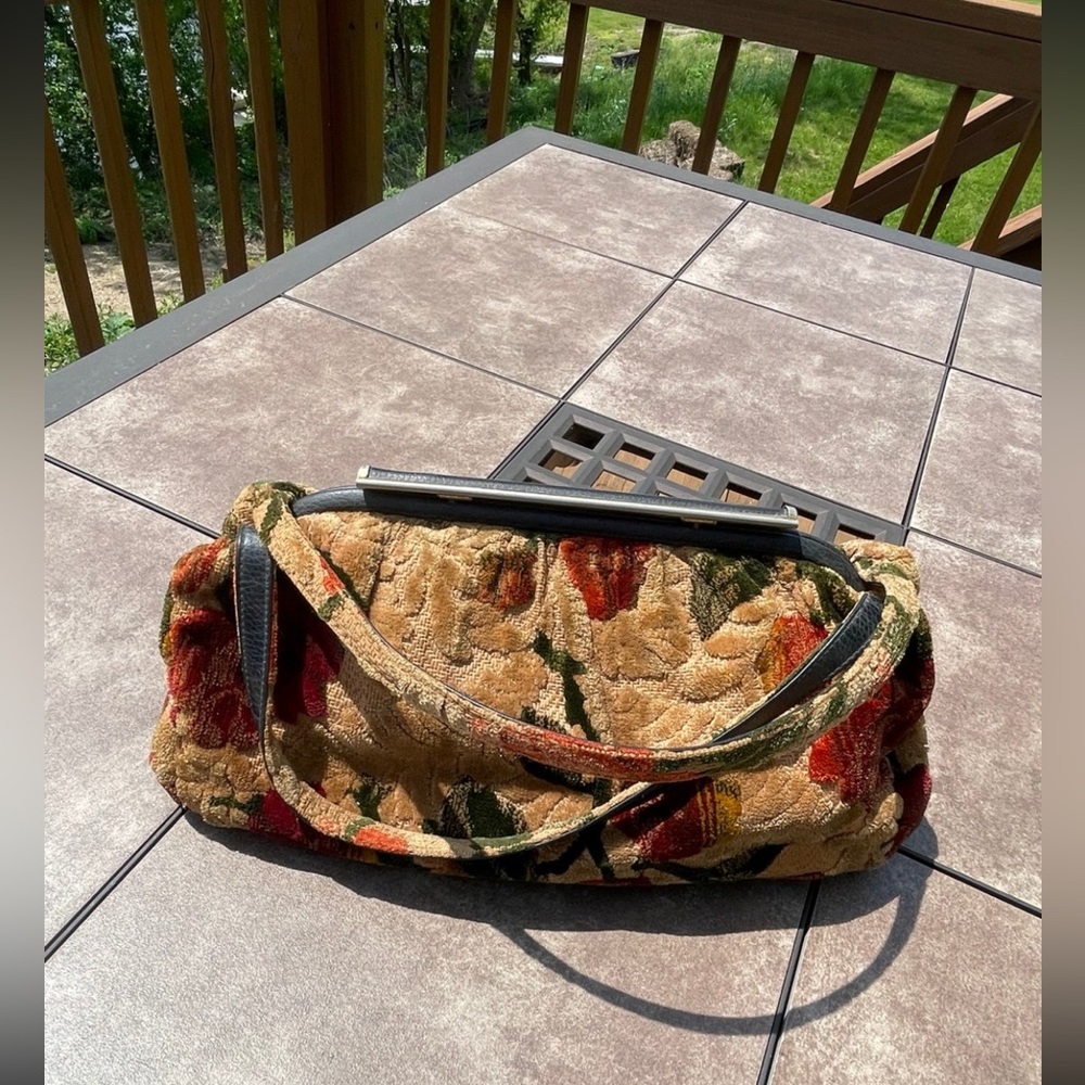 Antique JR tapestry bag